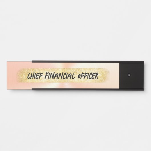 Monogrammed Peach en Gold Business | Deurbordje (Voorkant)