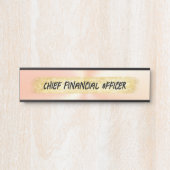 Monogrammed Peach en Gold Business | Deurbordje (Voorkant)