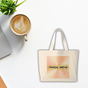 Monogrammed Peach en Gold Business Grote Tote Bag