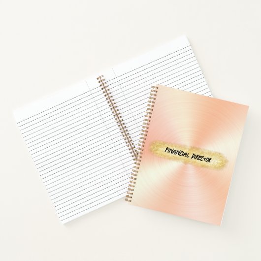Monogrammed Peach en Gold Business | Notitieboek (Binnen)