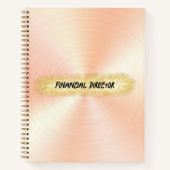 Monogrammed Peach en Gold Business | Notitieboek (Voorkant)