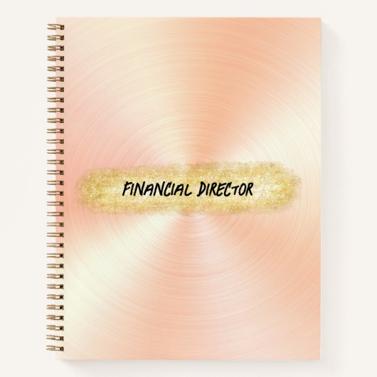 Monogrammed Peach en Gold Business | Notitieboek (Voorkant)