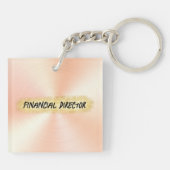 Monogrammed Peach en Gold Business | Sleutelhanger (Achterkant)