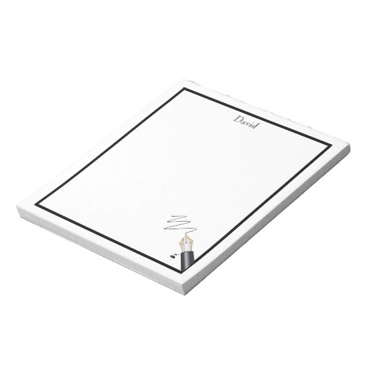 Monogrammed Pen Note Pad Notitieblok (Linkerzijde)