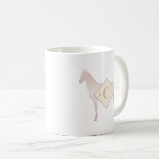 Monogrammed Perlino Akhal Teke Horse Silhouette Koffiemok (Voorkant rechts)