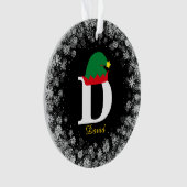 Monogrammed Personaliseren met Naam Achternaam Zwa Ornament (voorkant)