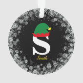 Monogrammed Personaliseren met Naam Achternaam Zwa Ornament (achterkant)