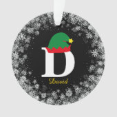 Monogrammed Personaliseren met Naam Achternaam Zwa Ornament (voorkant)