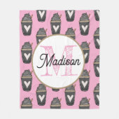 Monogrammed personalize fleece blanket coffee deken (Voorkant)