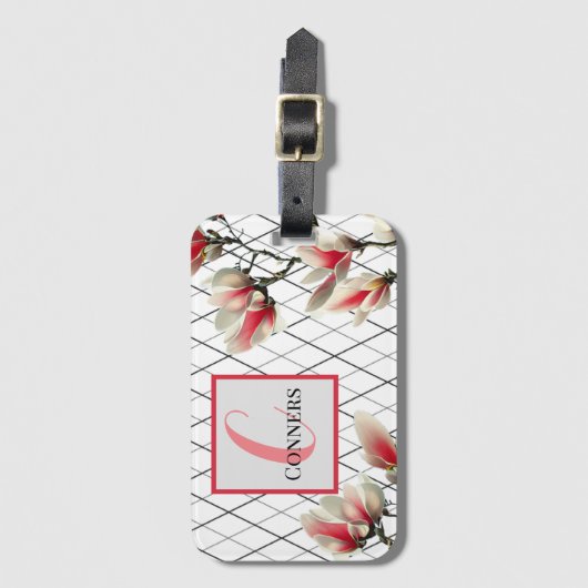 Monogrammed Personalized Bagagelabel (Voorkant (verticaal))