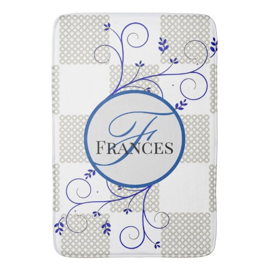 Monogrammed Personalized Bath Mat (Voorkant Verticaal)