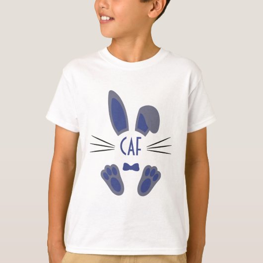 Monogrammed Personalized Easter Bunny in Blue T-shirt (Voorkant)