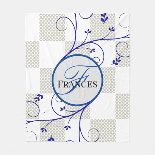 Monogrammed Personalized Fleece Blanket (Voorkant)