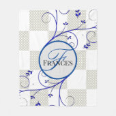 Monogrammed Personalized Fleece Blanket Deken (Voorkant)