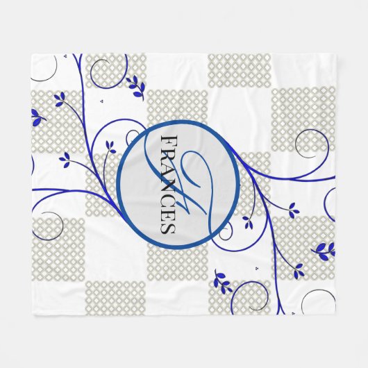 Monogrammed Personalized Fleece Blanket Deken (Voorkant (Horizontaal))