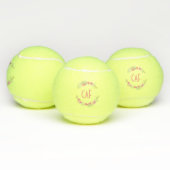 Monogrammed Personalized Floral Wreath Tennisballen (Multi)