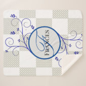 Monogrammed Personalized Sherpa Blanket Deken (Voorkant (horizontaal))