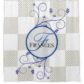 Monogrammed Personalized Shower Curtain Douchegordijn (Voorkant)
