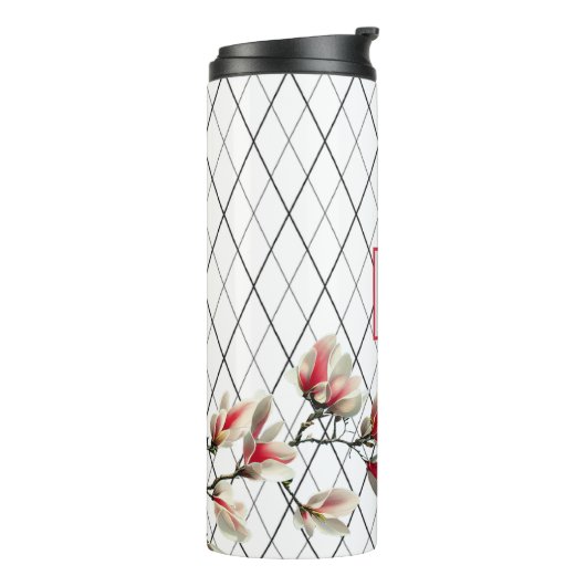 Monogrammed Personalized Thermal Tumbler Thermosbeker (Gedraaid links)