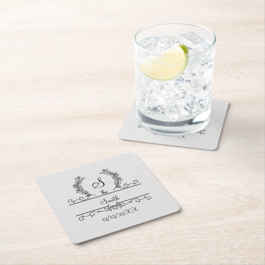 Monogrammed Persoonlijke blad van het Manuscript v Kartonnen Onderzetters (Insitu)