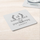 Monogrammed Persoonlijke blad van het Manuscript v Kartonnen Onderzetters (Schuin)