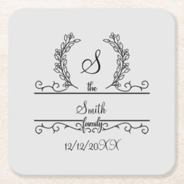 Monogrammed Persoonlijke blad van het Manuscript v Kartonnen Onderzetters