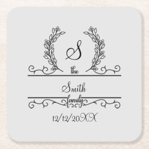 Monogrammed Persoonlijke blad van het Manuscript v Kartonnen Onderzetters