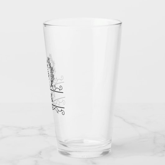 Monogrammed Persoonlijke Familienaam Glas (Links)