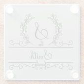 Monogrammed Persoonlijke Familienaam Glazen Onderzetter (Achterkant)
