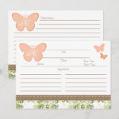 Monogrammed Perterfly Recipe Kaart (Voorkant / Achterkant)