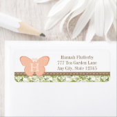 MONOGRAMMED PERZIK VLINDER RETOURADRES LABELS (Insitu)