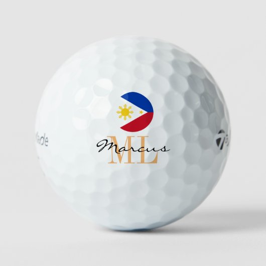 Monogrammed Philippine Flag & Philippines Golf Golfballen (Voorkant)