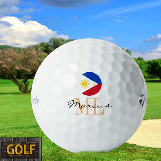Monogrammed Philippine Flag & Philippines Golf Golfballen