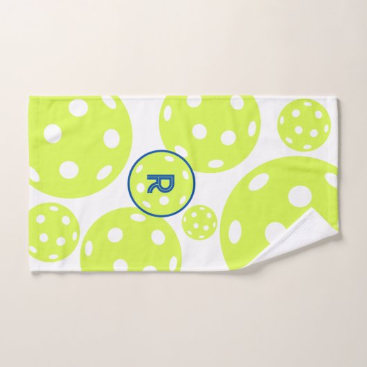 Monogrammed Pickleball Blue & Green Sweat Handdoek (Handdoek)