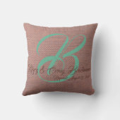 Monogrammed Pillow voor bruiloftskoppels Kussen (Achterkant)