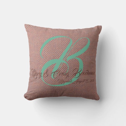 Monogrammed Pillow voor bruiloftskoppels Kussen (Voorkant)