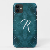 Monogrammed Pine Green look of Fabric Case-Mate iPhone Case (Achterkant)