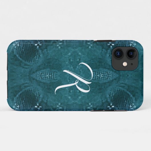 Monogrammed Pine Green look of Fabric Case-Mate iPhone Case (Achterkant (horizontaal))