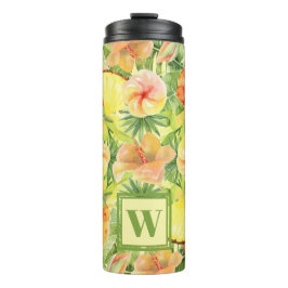 Monogrammed Pineapple Floral Thermosbeker