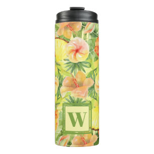 Monogrammed Pineapple Floral Thermosbeker