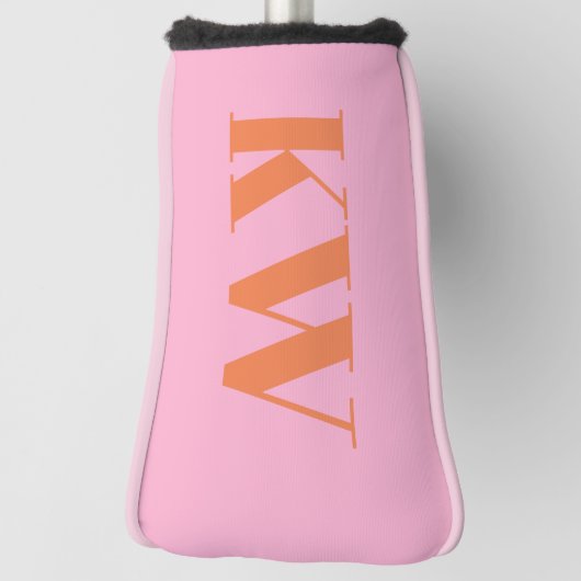 Monogrammed Pink and Orange Bold Initials Custom Golfheadcover (Draai 90)