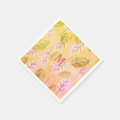 Monogrammed Pink and Sage Abstracte Leafs Servet (Hoek)