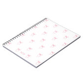 Monogrammed Pink Bow Notitieboek (Linkerzijde)