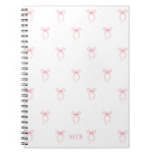 Monogrammed Pink Bow Notitieboek (Voorkant)