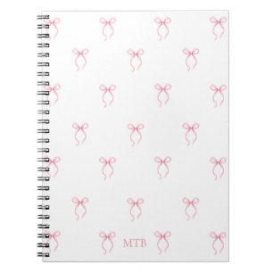 Monogrammed Pink Bow Notitieboek