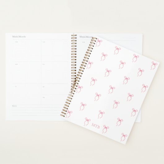 Monogrammed Pink Bow Planner (Display)