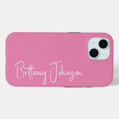 Monogrammed Pink Case-Mate iPhone Case (Achterkant (horizontaal))