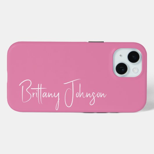 Monogrammed Pink Case-Mate iPhone Case (Achterkant (horizontaal))