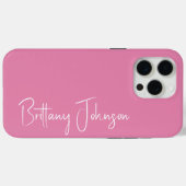 Monogrammed Pink Case-Mate iPhone Case (Achterkant (horizontaal))