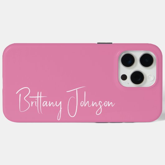 Monogrammed Pink Case-Mate iPhone Case (Achterkant (horizontaal))